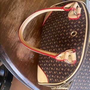 Elegant Brown and Cream Women's Handbag